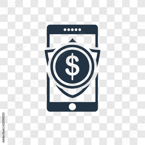 Smartphone vector icon isolated on transparent background, Smartphone transparency logo design