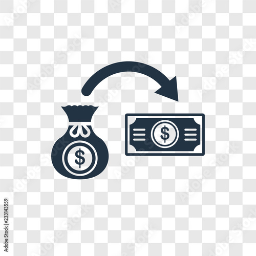 Money vector icon isolated on transparent background, Money transparency logo design