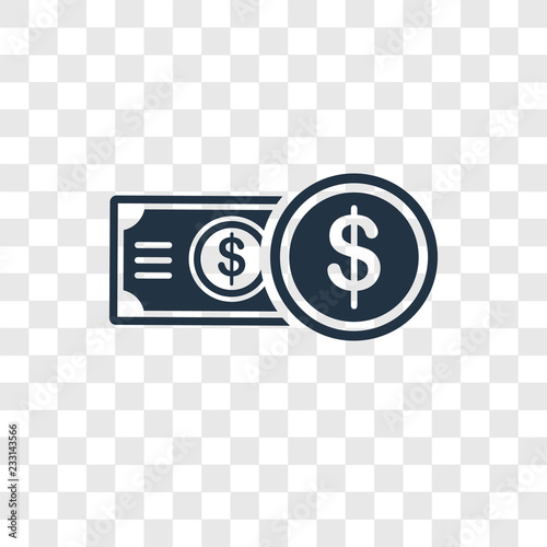Money vector icon isolated on transparent background, Money transparency logo design