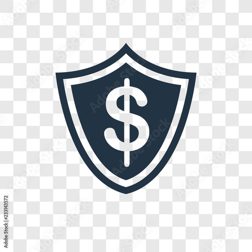 Shield vector icon isolated on transparent background, Shield transparency logo design