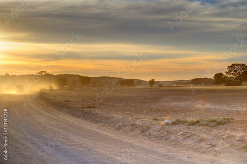 KGALAGADI Trans-frontier Park. Dawn views of the Kalahari desert landscape  South Africa