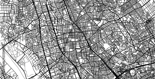 Urban vector city map of Saitama, Japan