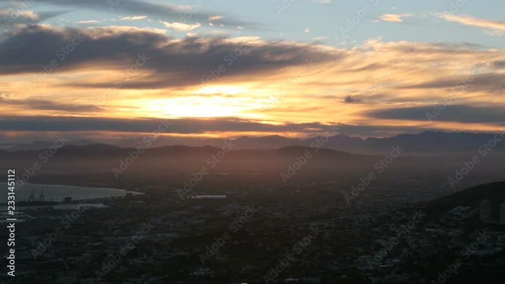 Beautiful time lapse of the sun rising over Cape Town South Africa Beautiful time lapse of the sun rising over Cape Town South Africa