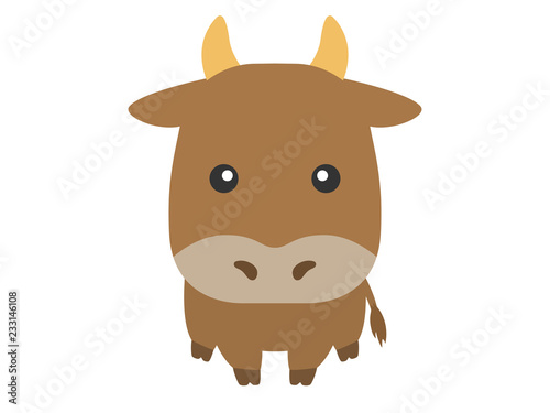 牛のキャラクターのイラスト