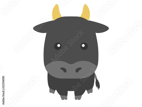 牛のキャラクターのイラスト