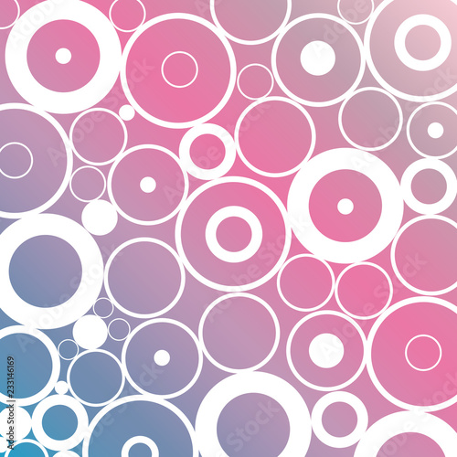 Minimalistic pink blue gradient circle composition background 