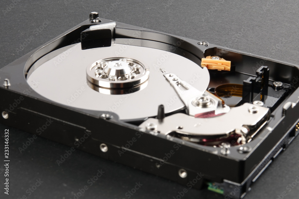 Hard disk drive (HDD) isolated on black background Hard disk drive (HDD) isolated on black background