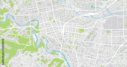 Urban vector city map of Sendai, Japan