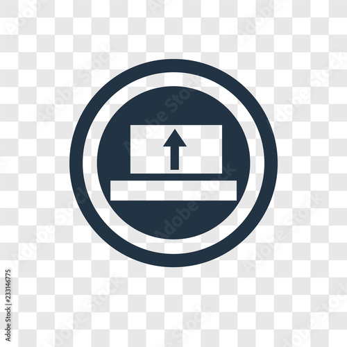Upload vector icon isolated on transparent background, Upload transparency logo design