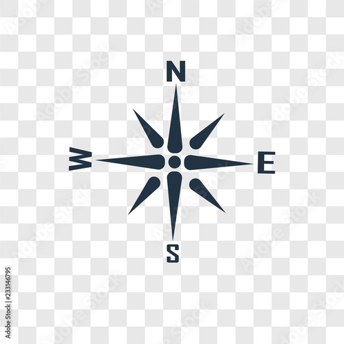 Wind rose vector icon isolated on transparent background, Wind rose transparency logo design