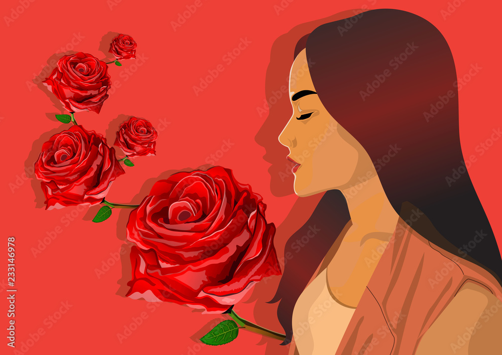 angel with red rose