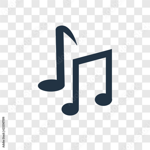 Musical Note vector icon isolated on transparent background, Musical Note transparency logo design