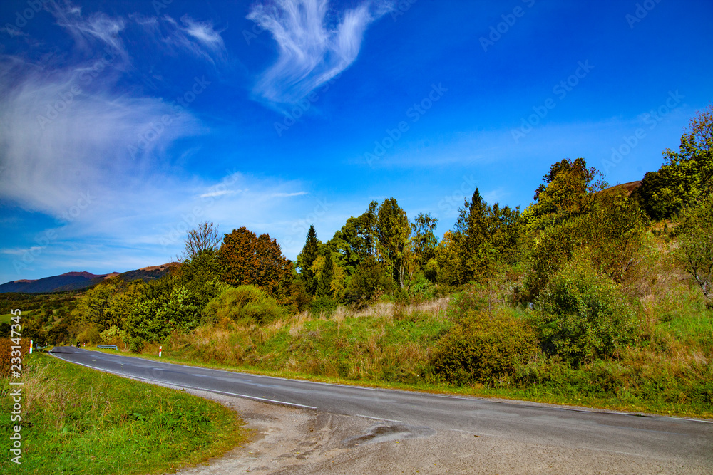 Fototapeta premium Landscape of autumnal peaks of the Carpathians.