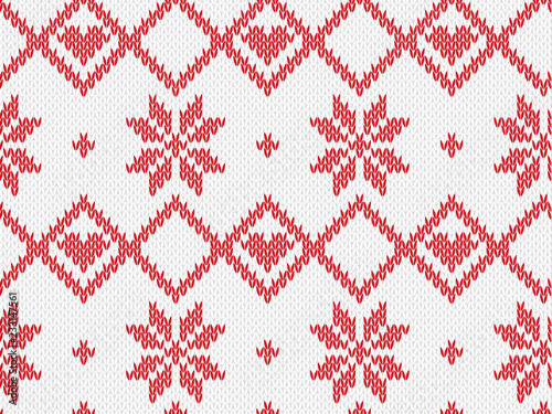 Winter Holiday seamless knitted pattern. Vector background for Merry Christmas and Happy New Yeary. Illustration.