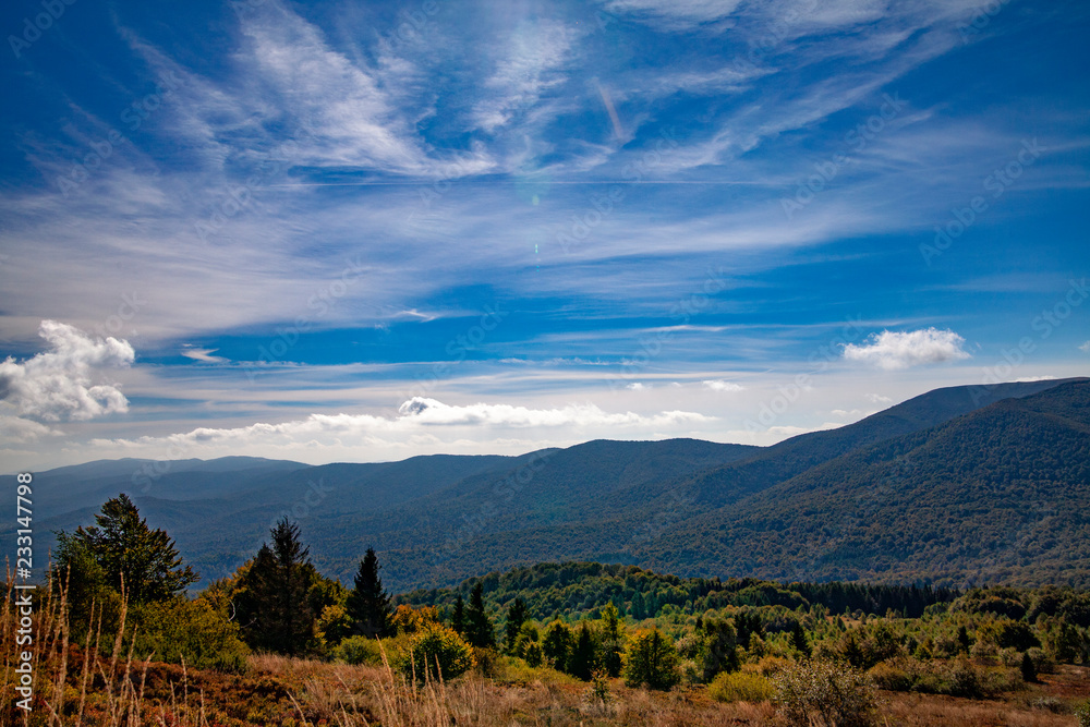 Fototapeta premium Landscape of autumnal peaks of the Carpathians.
