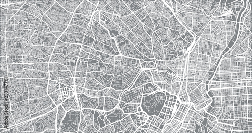 Obraz na płótnie Urban vector city map of Tokyo, Japan