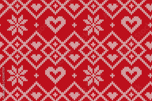 Winter Holiday seamless knitted pattern. Vector background for Merry Christmas and Happy New Yeary. Illustration.
