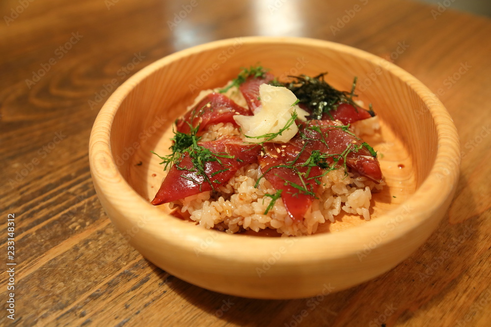 Japanese traditional rice bowl food Tekonesushi Ise Japan Japanese traditional rice bowl food Tekonesushi Ise Japan