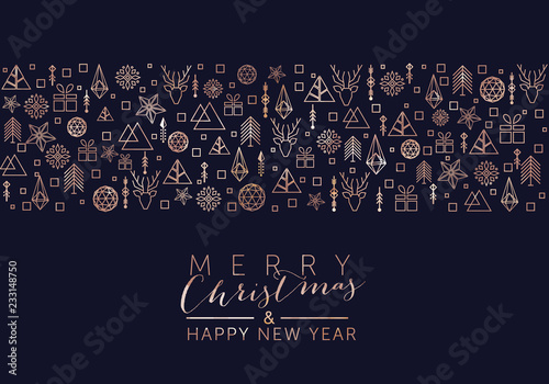 Christmas and New Year background with geometric elements