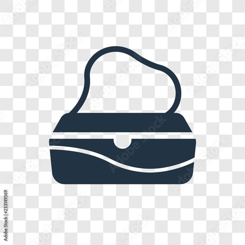 Female handbag vector icon isolated on transparent background, Female handbag transparency logo design