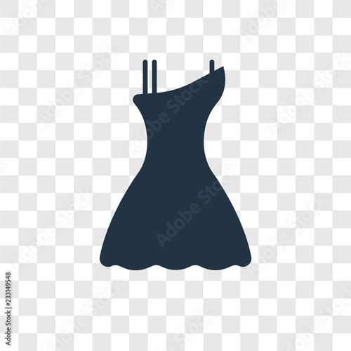 Sexy feminine dress in black vector icon isolated on transparent background, Sexy feminine dress in black transparency logo design