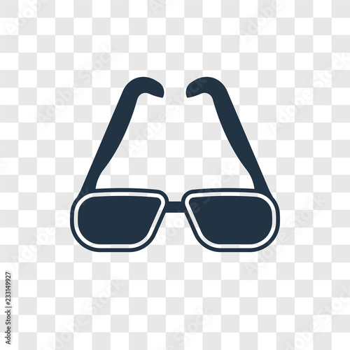 Rectangular eyeglass frame vector icon isolated on transparent background, Rectangular eyeglass frame transparency logo design