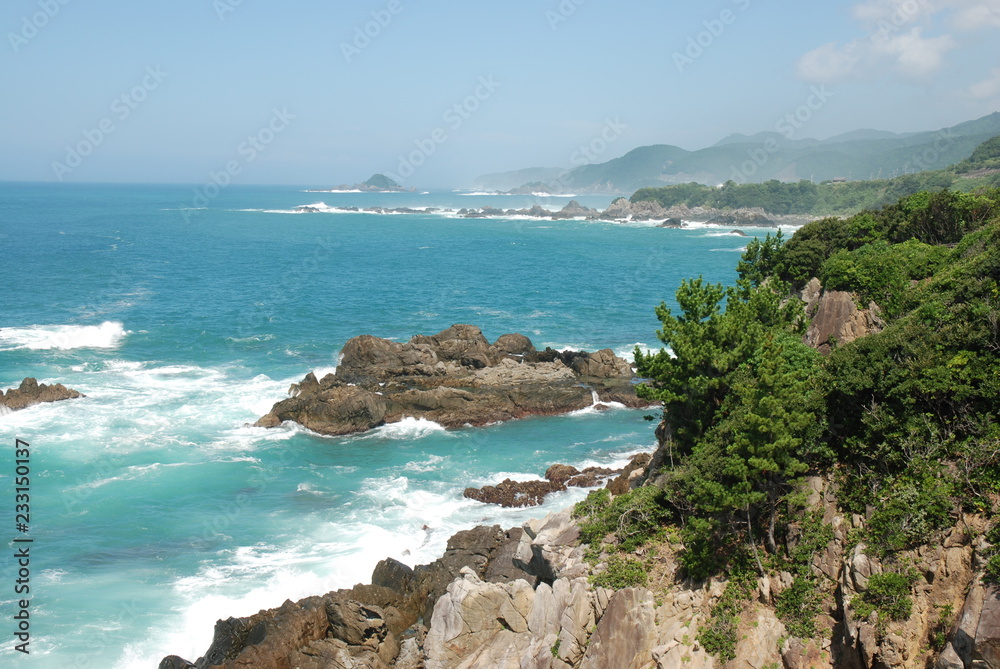 the Kuroshio Currentthe Japan Current - Kumano, Wakayama pref. / 熊野灘海岸のパノラマビュー @和歌山県 the Kuroshio Currentthe Japan Current - Kumano, Wakayama pref. / 熊野灘海岸のパノラマビュー @和歌山県