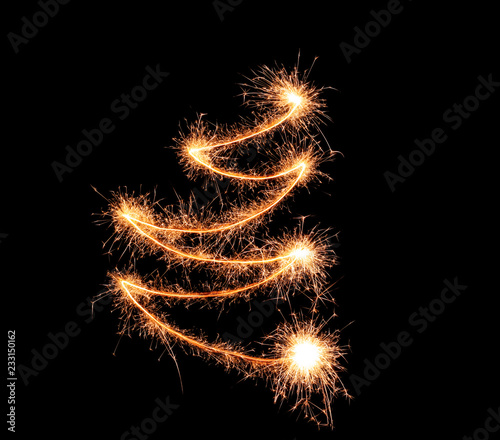 Shining lines made of spark...