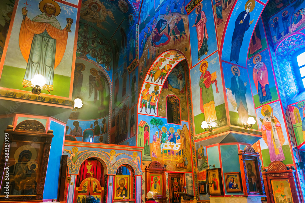 Interior of The Blue Monastery in Tbilisi, Georgia
