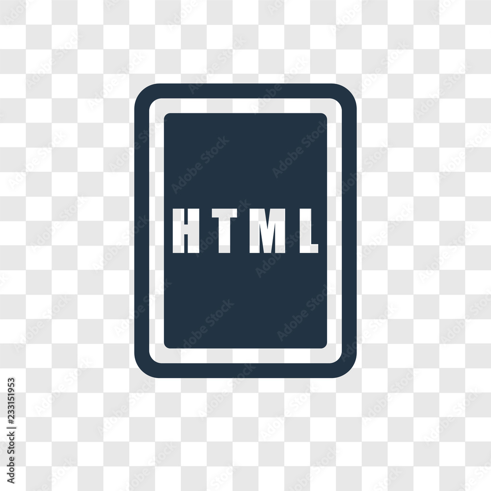 Html vector icon isolated on transparent background, Html transparency logo  design Stock Vector | Adobe Stock