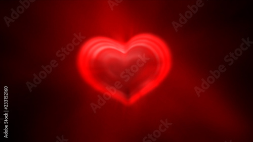 red heart neon glow