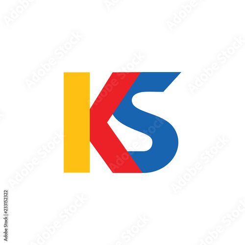 letters ks colorful logo vector