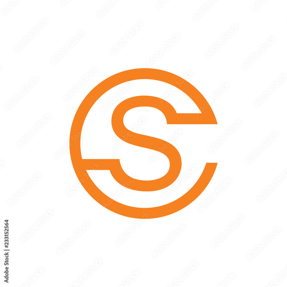 letter cs geometric circle lines logo