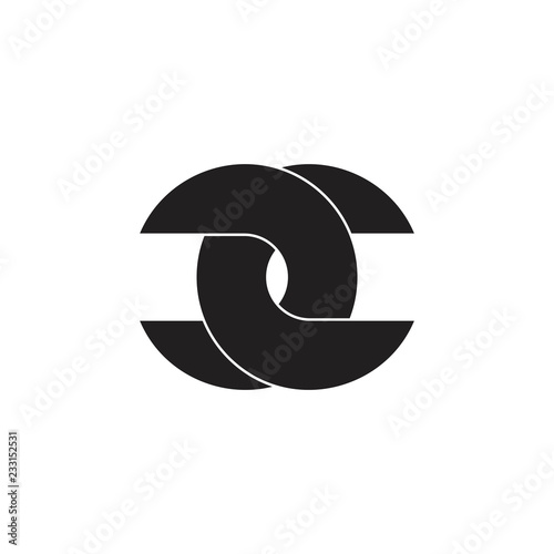 letters cc linked logo vector