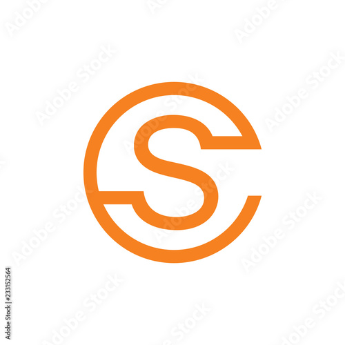 letter cs geometric circle lines logo