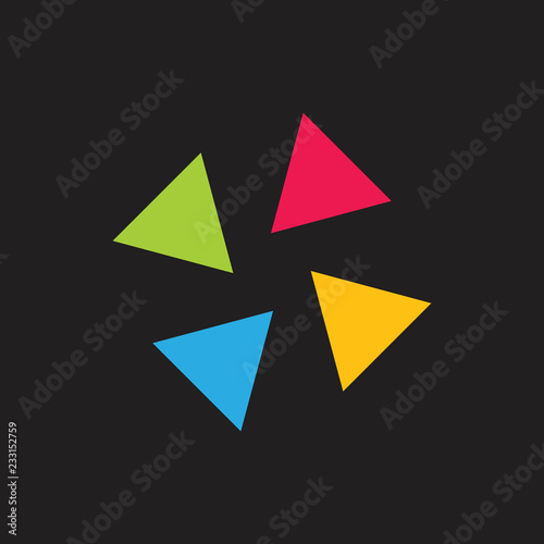 colorful triangle square logo vector