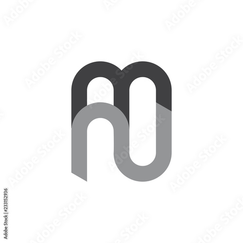 letters mn linked logo vector