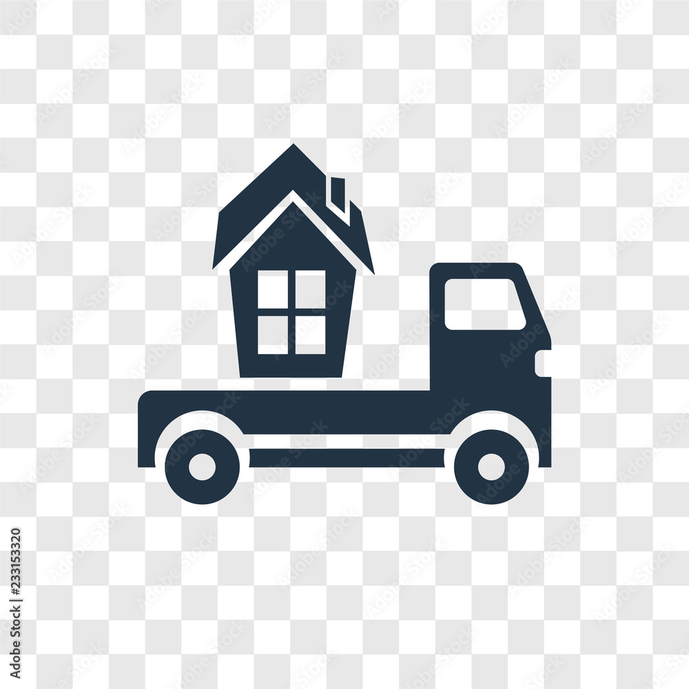 Moving truck vector icon isolated on transparent background, Moving truck transparency logo design