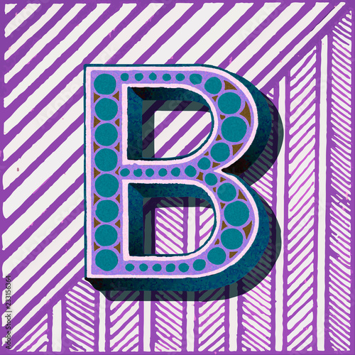 English alphabet letter B icon isolated photo