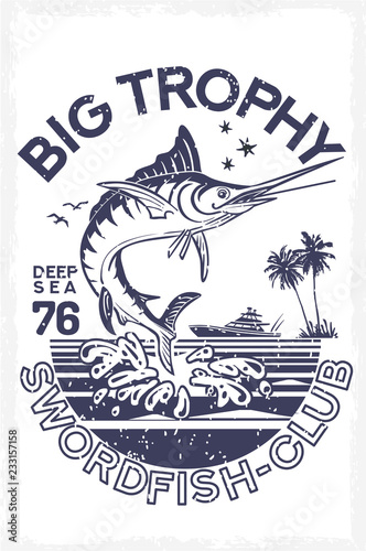 Swordfish Ocean Large Trophy Vector