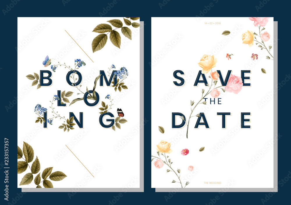 Save the date wedding invitation