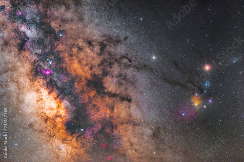 Colorful galactic core, center of the Milky Way