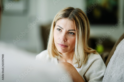Portriat of a thoughtful woman