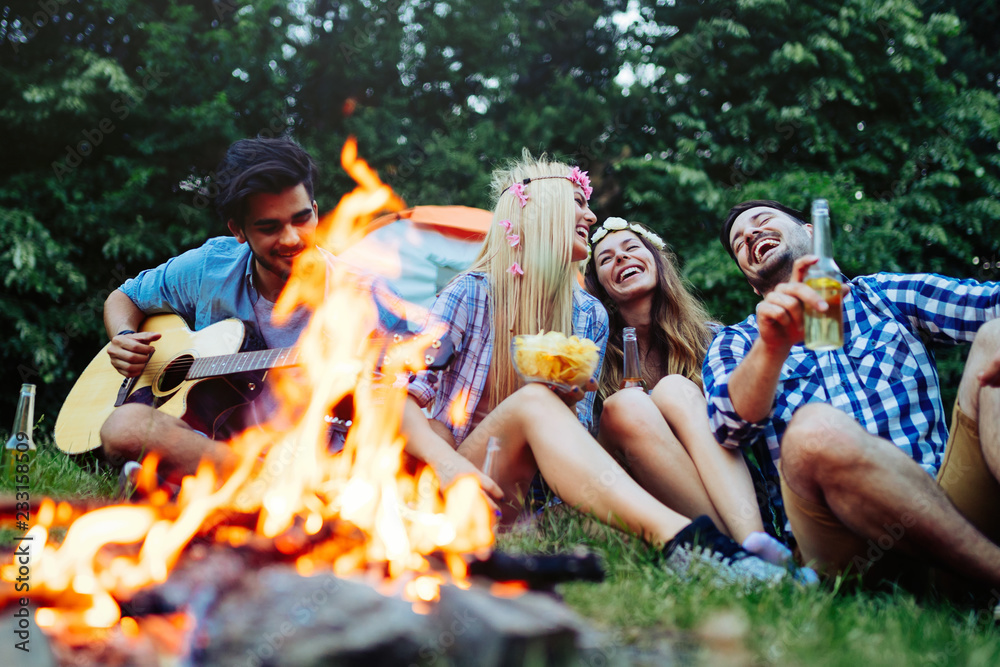 Fototapeta premium Beautiful young women spending time in nature