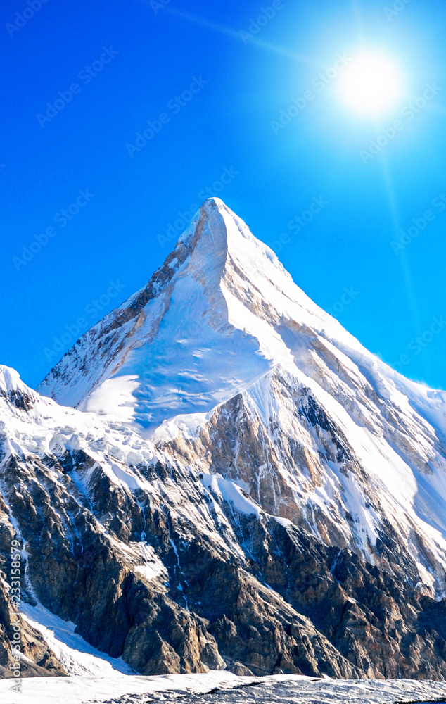 Mountain peak Everest. Highest mountain in the world.