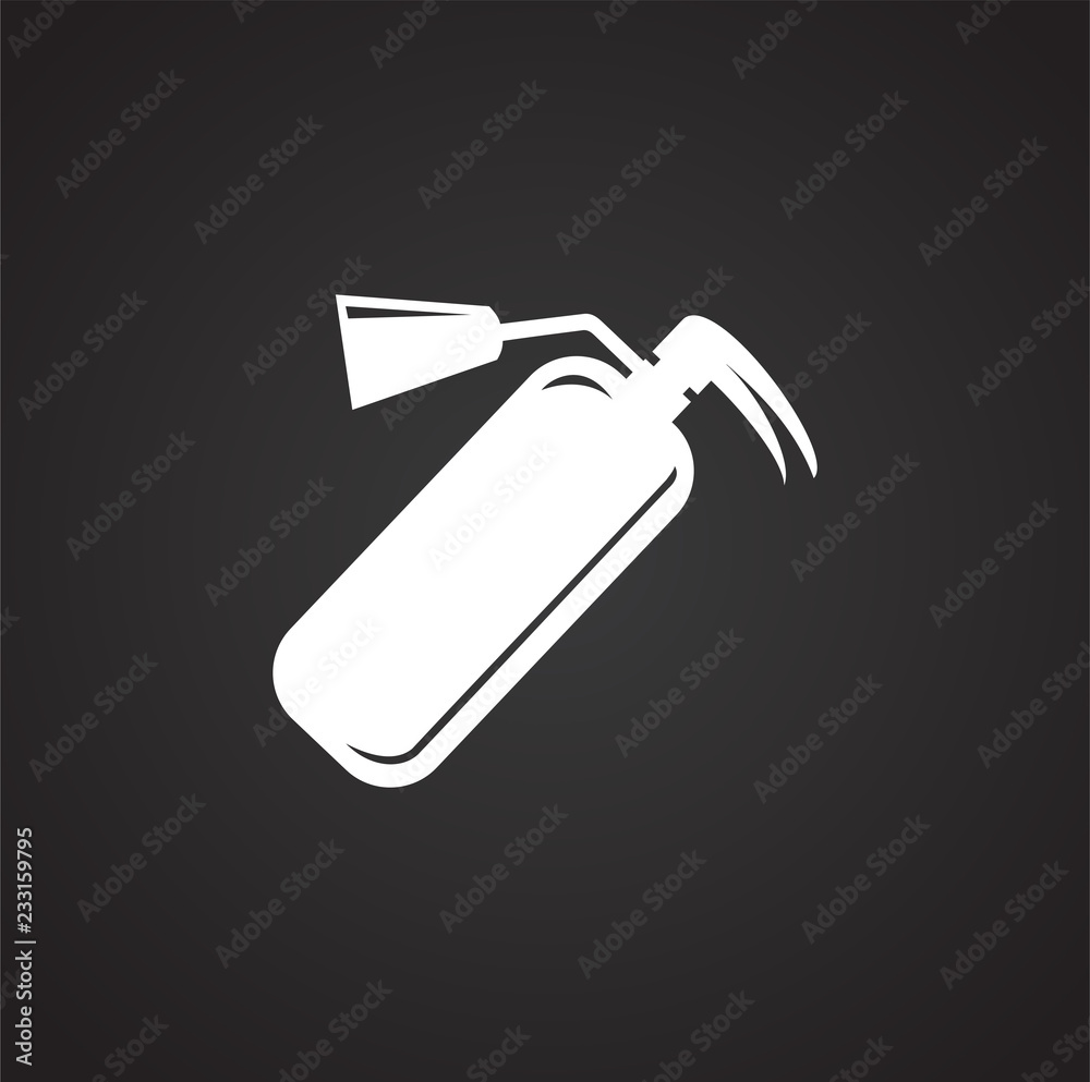 Fire extinguisher on black background icon Fire extinguisher on black background icon