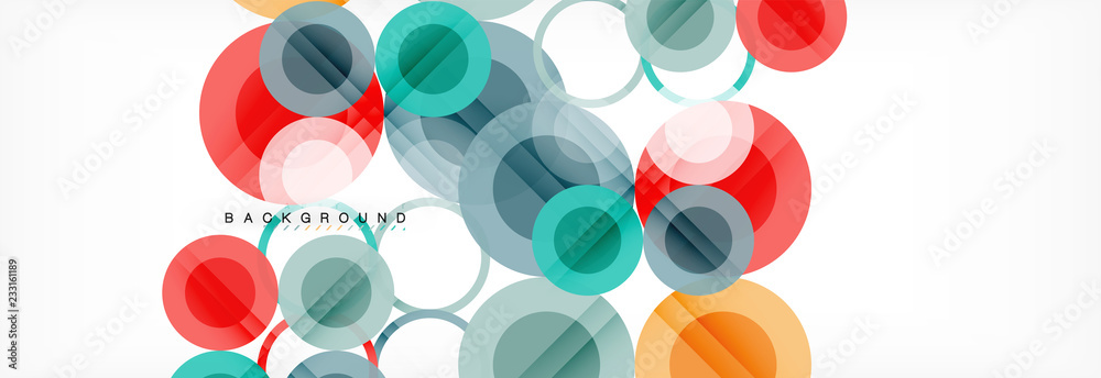 Abstract colorful geometric composition - multicolored circle background