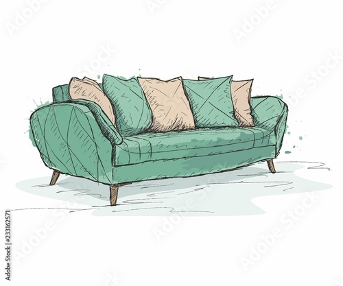 Sofa isolated on white background (ID: 233162571)
