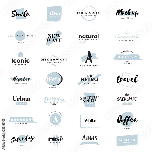 Collection of logos and branding vector