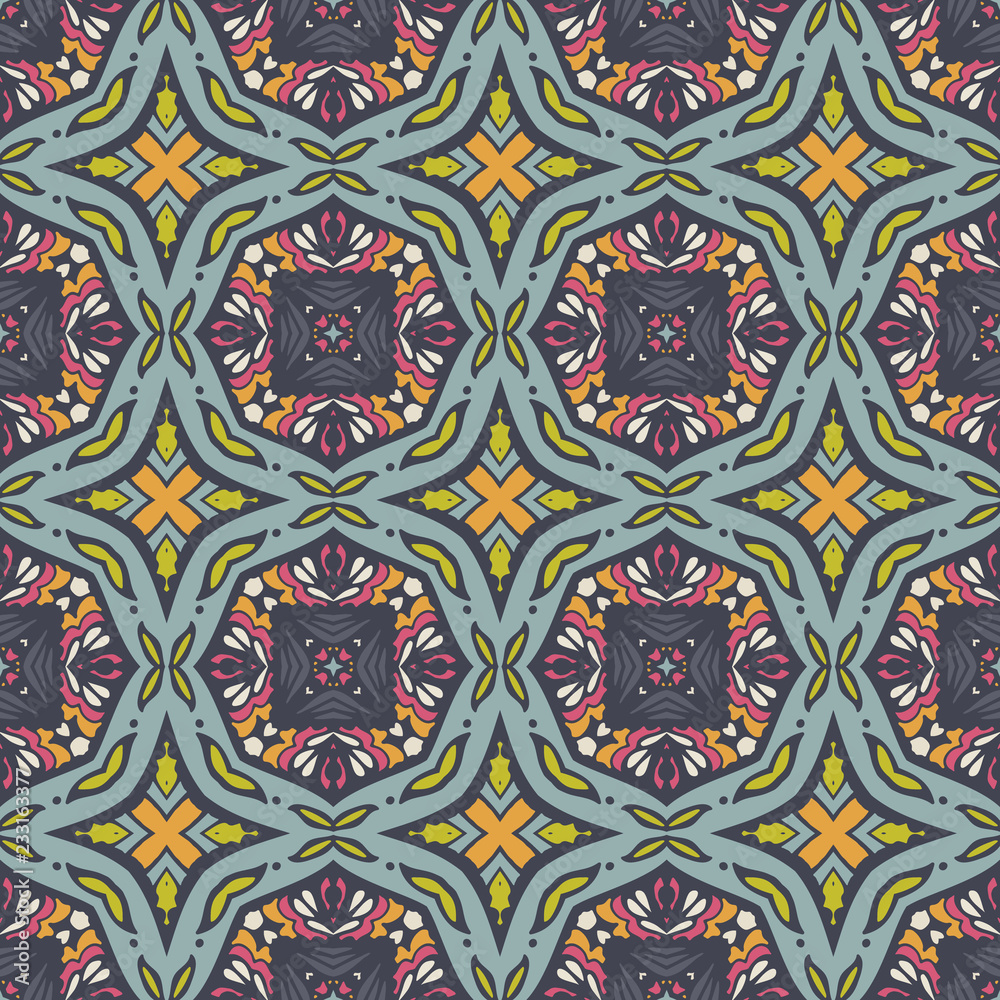 ethnic seamless pattern design surface geometric tile wallpaper